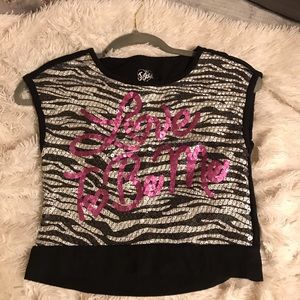 🍭Justice tiger print with sequins top